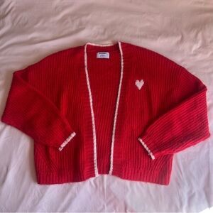 Old Navy Red Heart Knit Cardigan – Size M